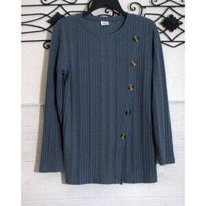 Xieerduo Women's Knit Top Size M Long Sleeve Blue Round Neck